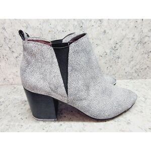 Report Signature 7M Women's Vintage‎ Booties Gray Chalk Speckled 3" Heels